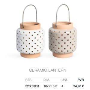 Porta-velas Ceramic Lantern color blanco