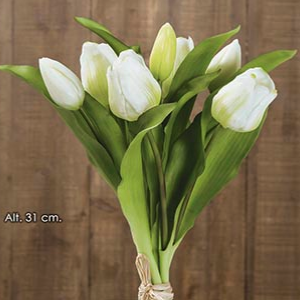 MANOJO TULIPANES  31 cm. Crema.