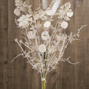 RAMILLETE SEMILLAS FLOR. 34 cm. Crema